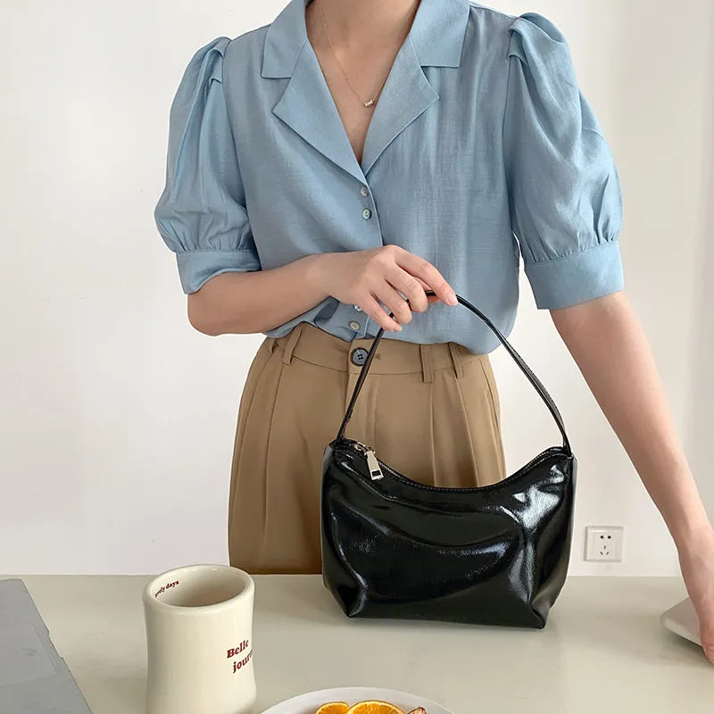 Women's Sier Commuter Underarm Solid Color Simple Fashion Handbags