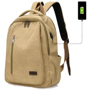 Women's Simple For Boys Canvas Large Capacity Wind Backpacks