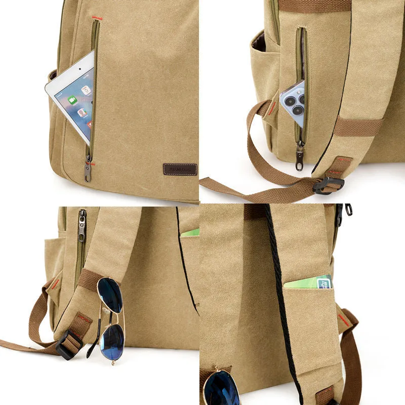 Women's Simple For Boys Canvas Large Capacity Wind Backpacks