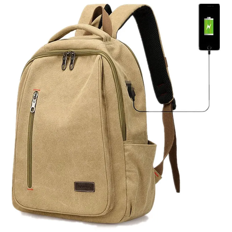 Women's Simple For Boys Canvas Large Capacity Wind Backpacks