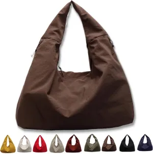 Women's Solid Color Textured Draped Tote Bag, New Large Capacity Minimalist Versatile Shoulder Bag
