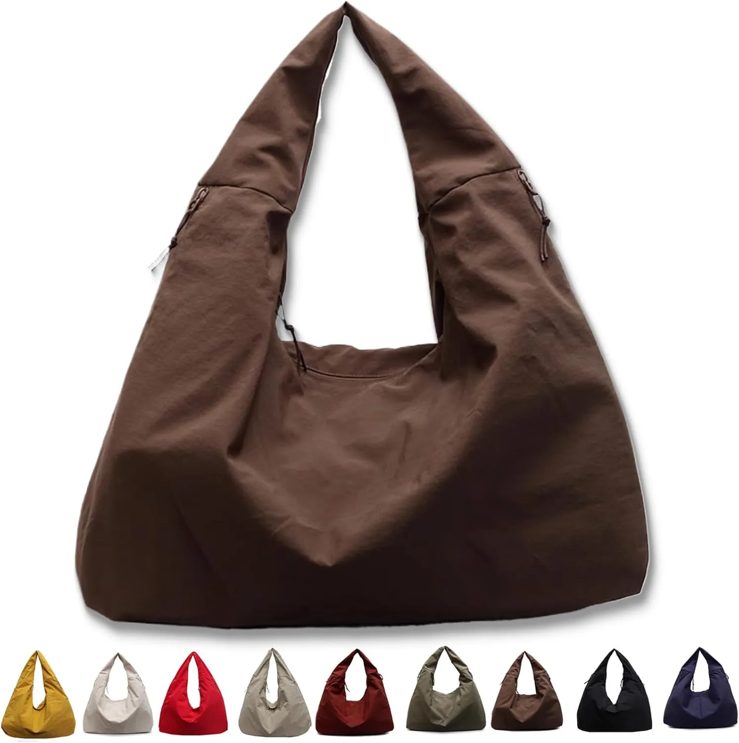 Women's Solid Color Textured Draped Tote Bag, New Large Capacity Minimalist Versatile Shoulder Bag