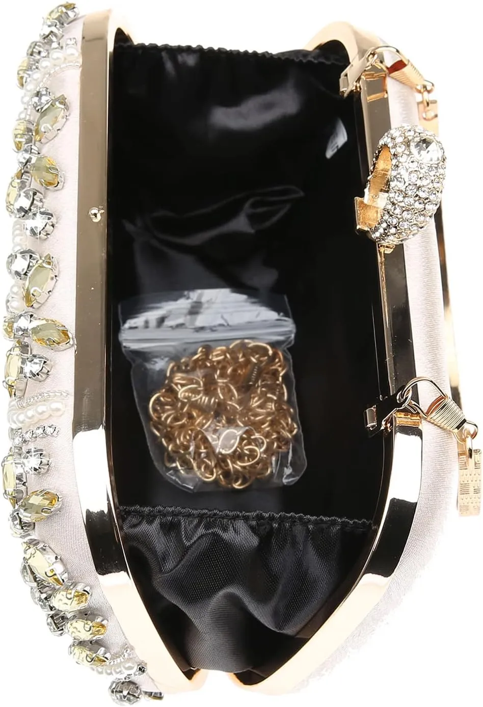 Womens Sparkly Rhinestone Crystal Clutch Bag Glitter Sequin Bridal Purse Evening Handbag for Wedding Party Prom