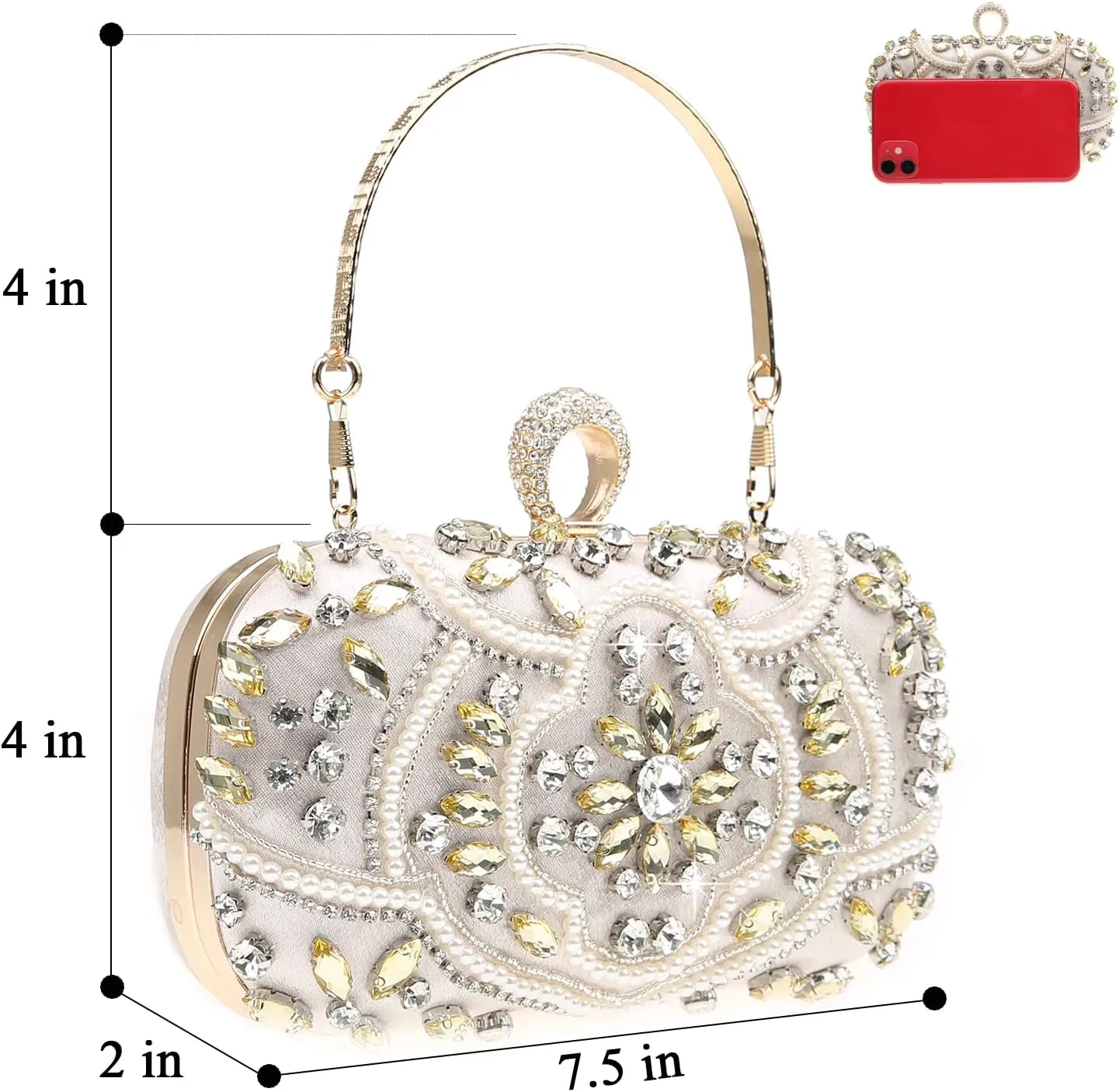 Womens Sparkly Rhinestone Crystal Clutch Bag Glitter Sequin Bridal Purse Evening Handbag for Wedding Party Prom