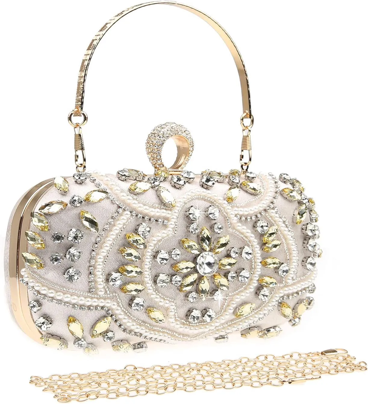 Womens Sparkly Rhinestone Crystal Clutch Bag Glitter Sequin Bridal Purse Evening Handbag for Wedding Party Prom