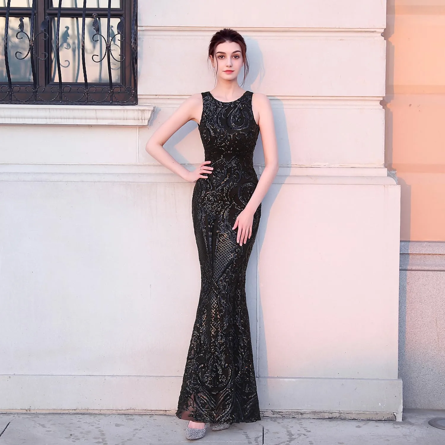 Women's Sparkly Sequin Mermaid Dresses Trumpet Evening Dresses Formal Party Prom Gowns