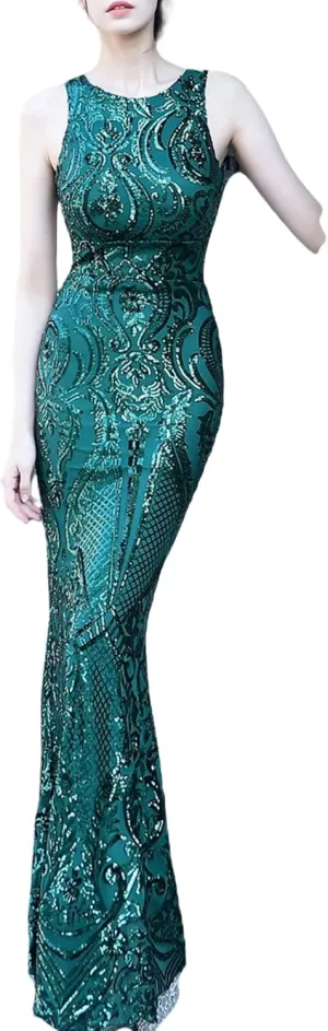 Women's Sparkly Sequin Mermaid Dresses Trumpet Evening Dresses Formal Party Prom Gowns
