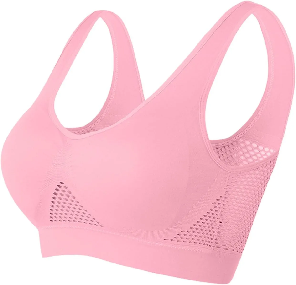 Women's Sport Bras 4PC with Breathable Stretchy Straps Mesh Panel Comfortable Supportive Workout Fitness Bralette