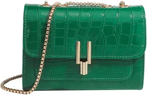 Women's Stylish Stone Pattern Crossbody Handbags Elegant Leather Shoulder Bags Chain Purse