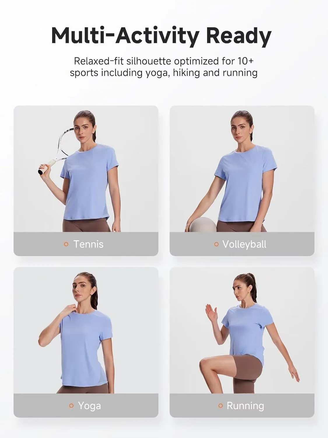 Women's UPF50  Mesh Workout Top - Soft Breathable Crew Neck Short Sleeve for Yoga Gym & Casual Summer Athletic
