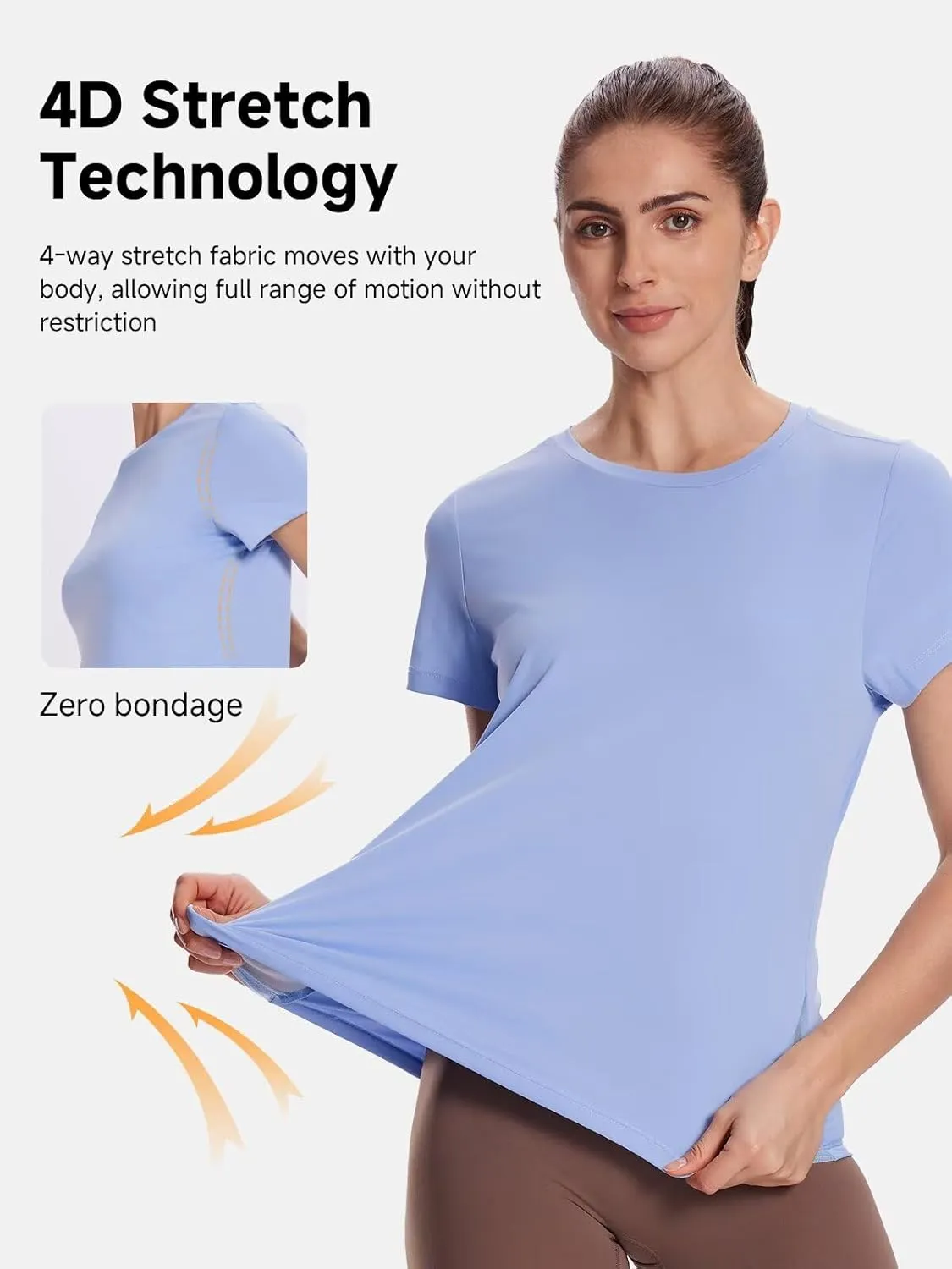 Women's UPF50  Mesh Workout Top - Soft Breathable Crew Neck Short Sleeve for Yoga Gym & Casual Summer Athletic