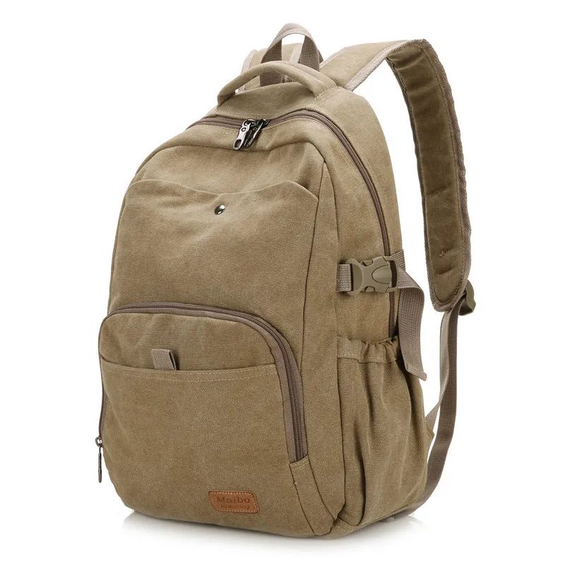 Women's Vintage Canvas Washed Male Simple Trendy Large Backpacks