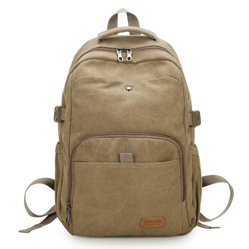 Women's Vintage Canvas Washed Male Simple Trendy Large Backpacks