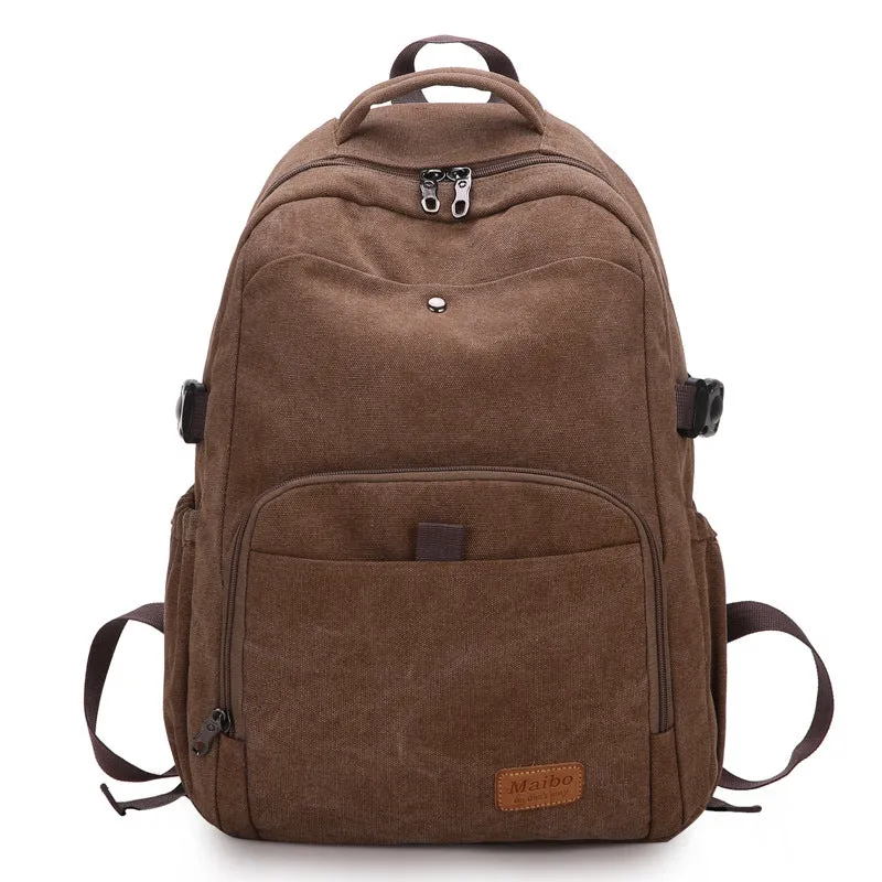 Women's Vintage Canvas Washed Male Simple Trendy Large Backpacks