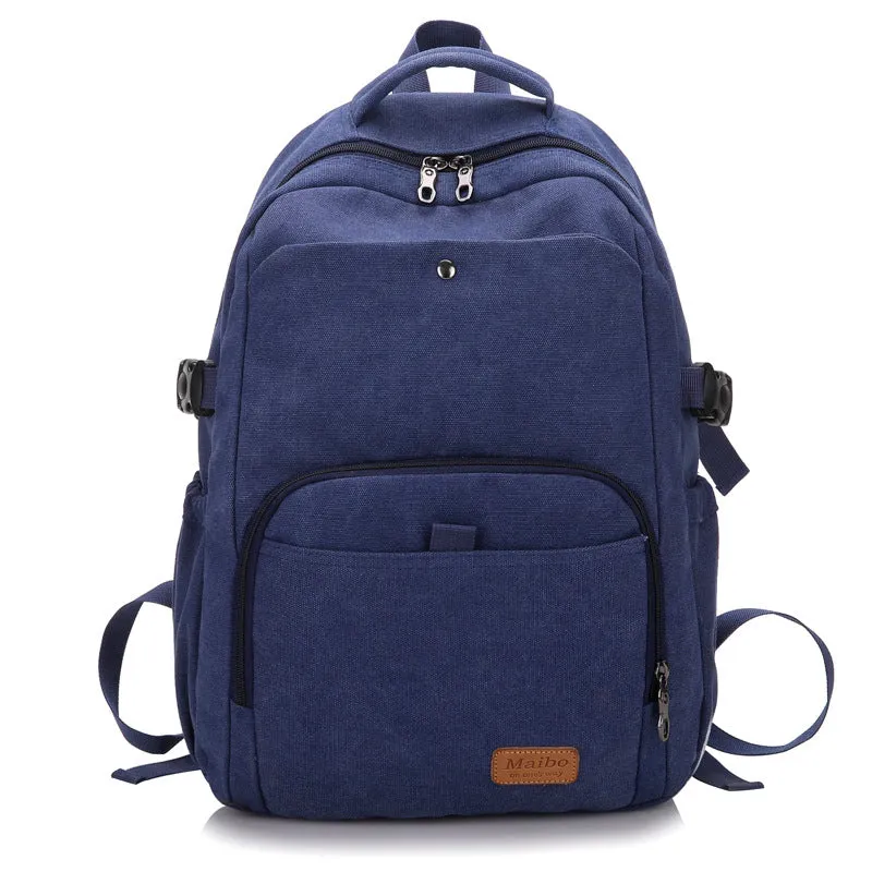 Women's Vintage Canvas Washed Male Simple Trendy Large Backpacks