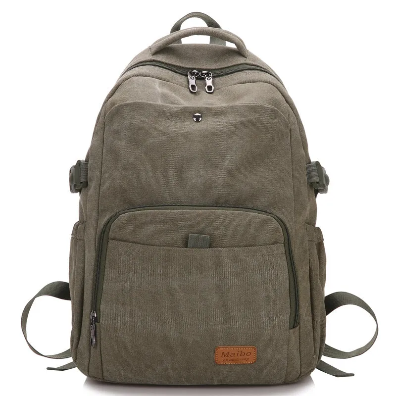 Women's Vintage Canvas Washed Male Simple Trendy Large Backpacks