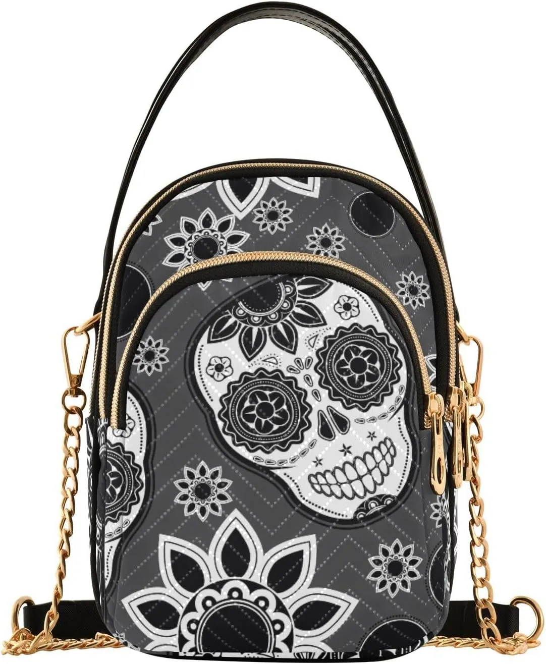 Women's Wave Cross Body Chest Bag, 52 inch Gold Chain Shoulder Handbag Purse