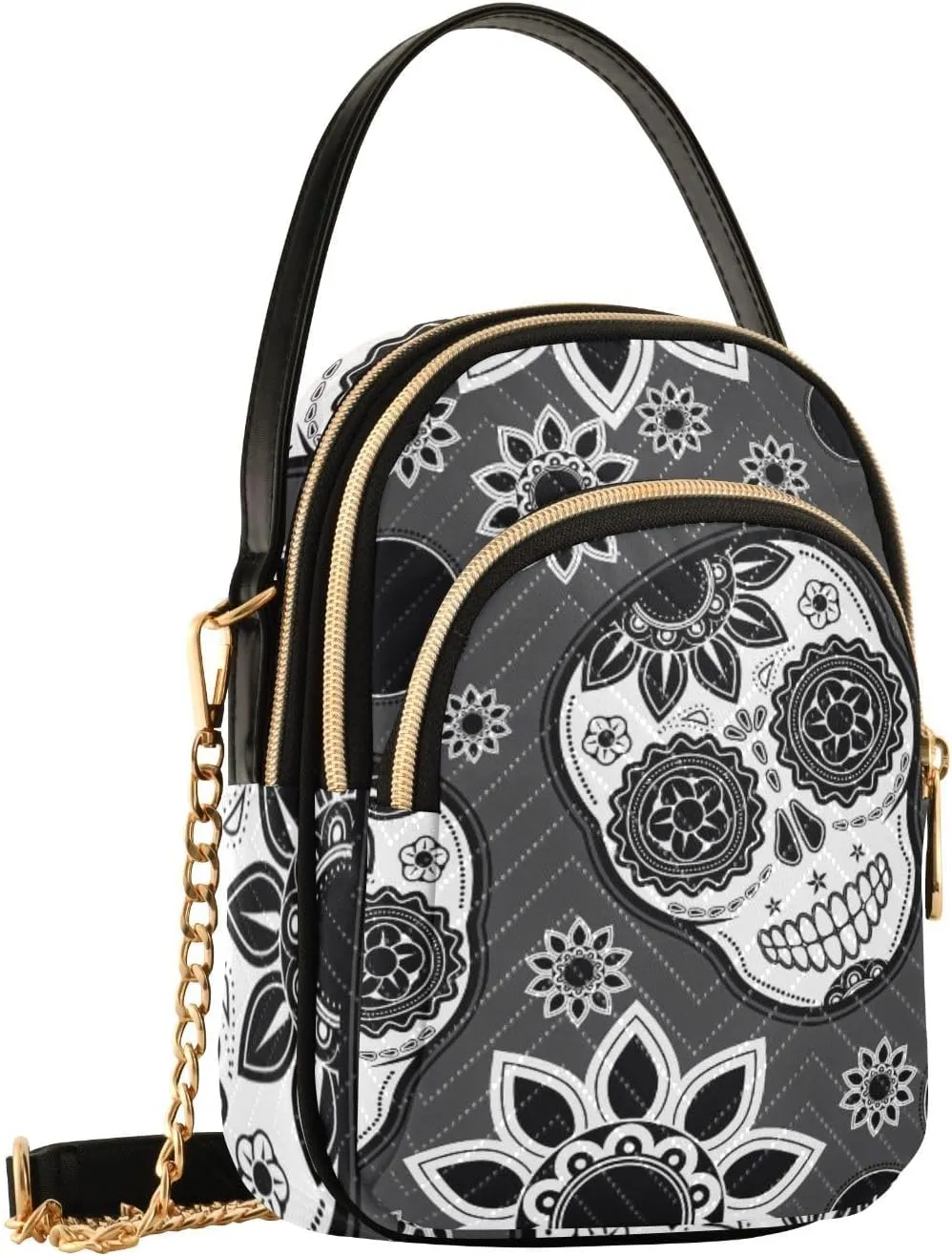 Women's Wave Cross Body Chest Bag, 52 inch Gold Chain Shoulder Handbag Purse