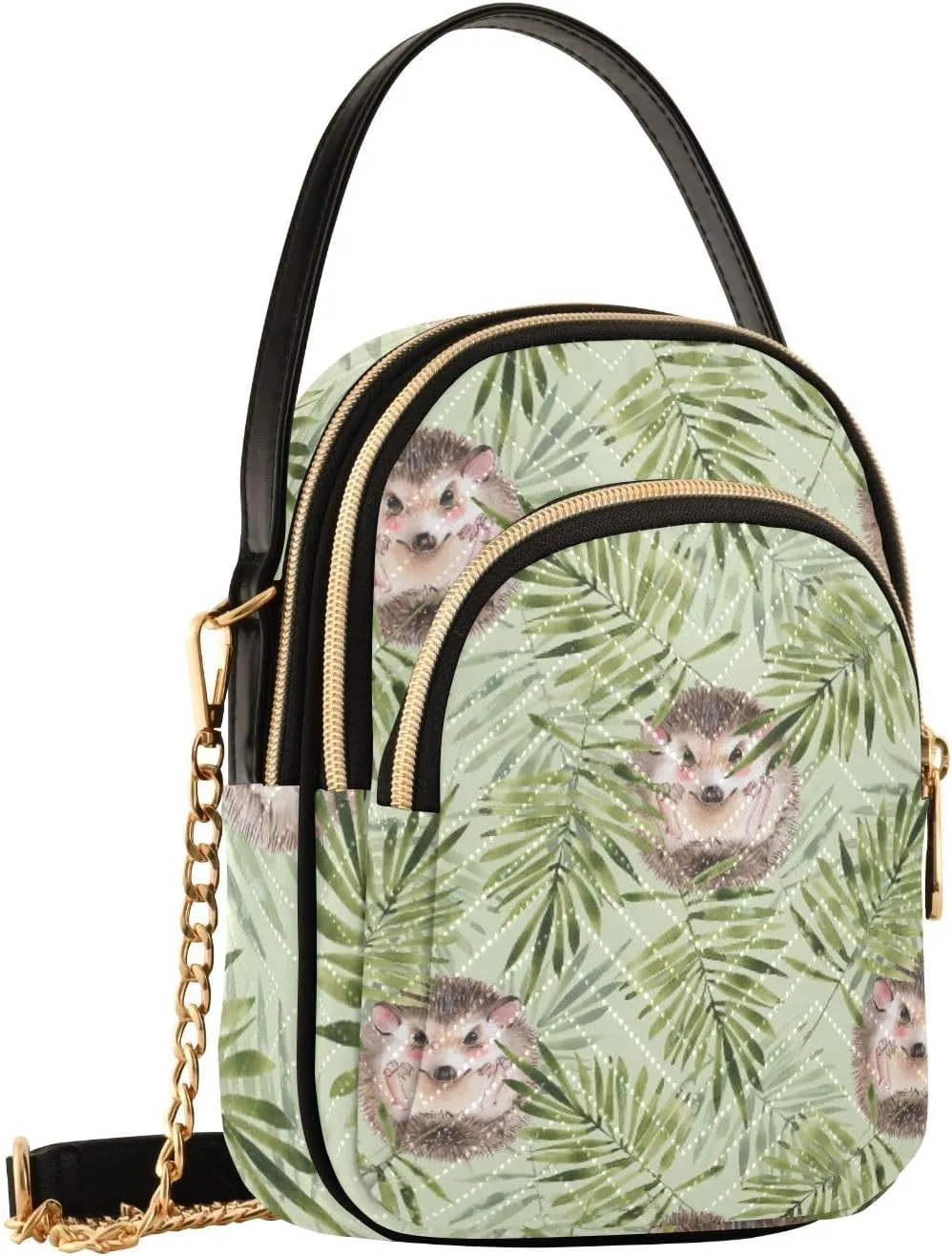 Women's Wave Cross Body Chest Bag, 52 inch Gold Chain Shoulder Handbag Purse