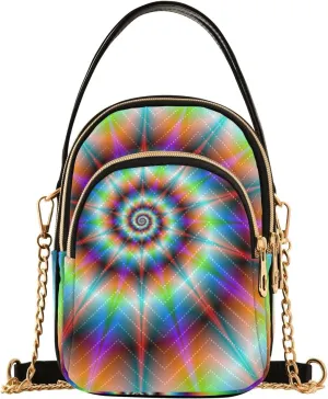 Women's Wave Cross Body Chest Bag, 52 inch Gold Chain Shoulder Handbag Purse