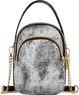 Women's Wave Cross Body Chest Bag, 52 inch Gold Chain Shoulder Handbag Purse
