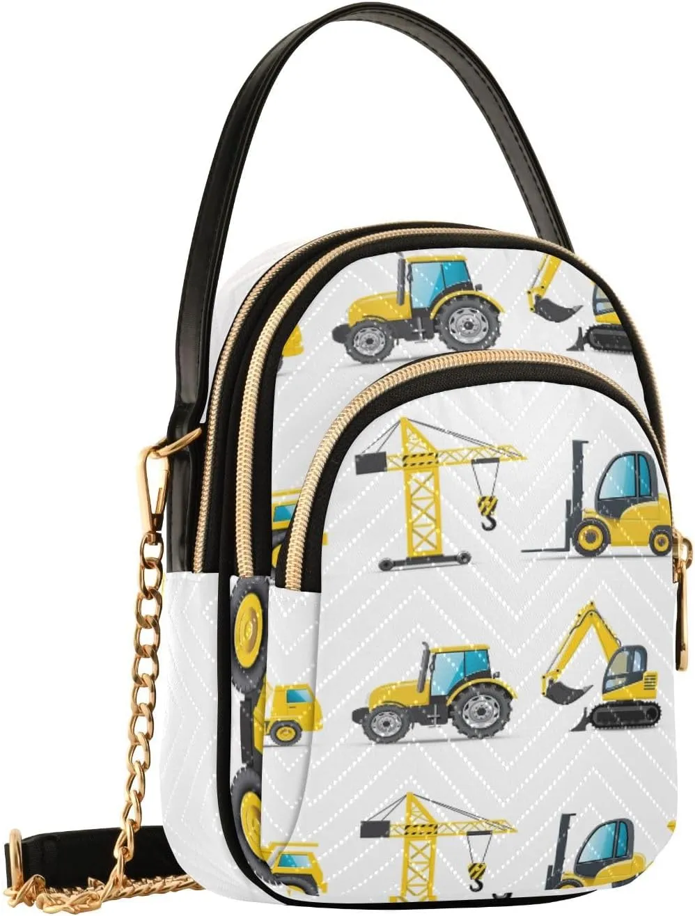 Women's Wave Cross Body Chest Bag, 52 inch Gold Chain Shoulder Handbag Purse