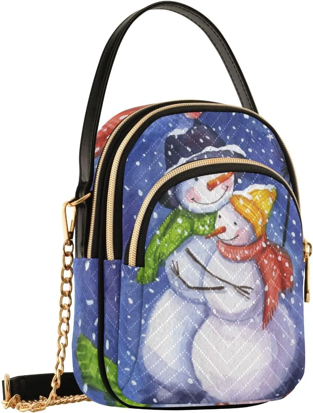 Women's Wave Cross Body Chest Bag, 52 inch Gold Chain Shoulder Handbag Purse
