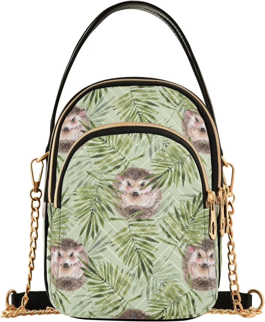 Women's Wave Cross Body Chest Bag, 52 inch Gold Chain Shoulder Handbag Purse