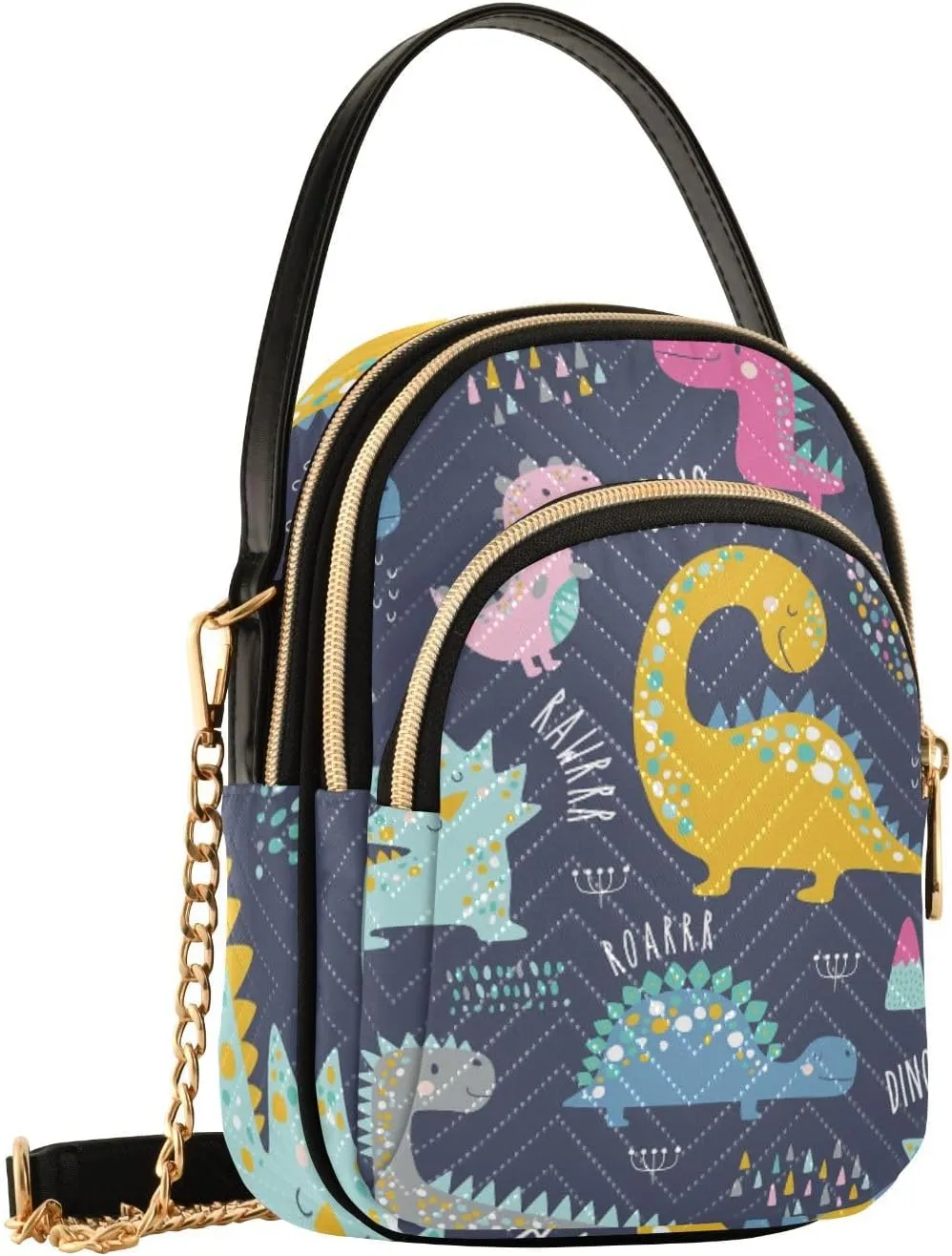 Women's Wave Cross Body Chest Bag, 52 inch Gold Chain Shoulder Handbag Purse