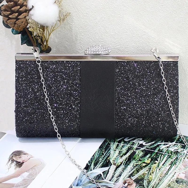 Women's Wedding Clutch Purse and Handbag Sequin Diamond Evening Bag