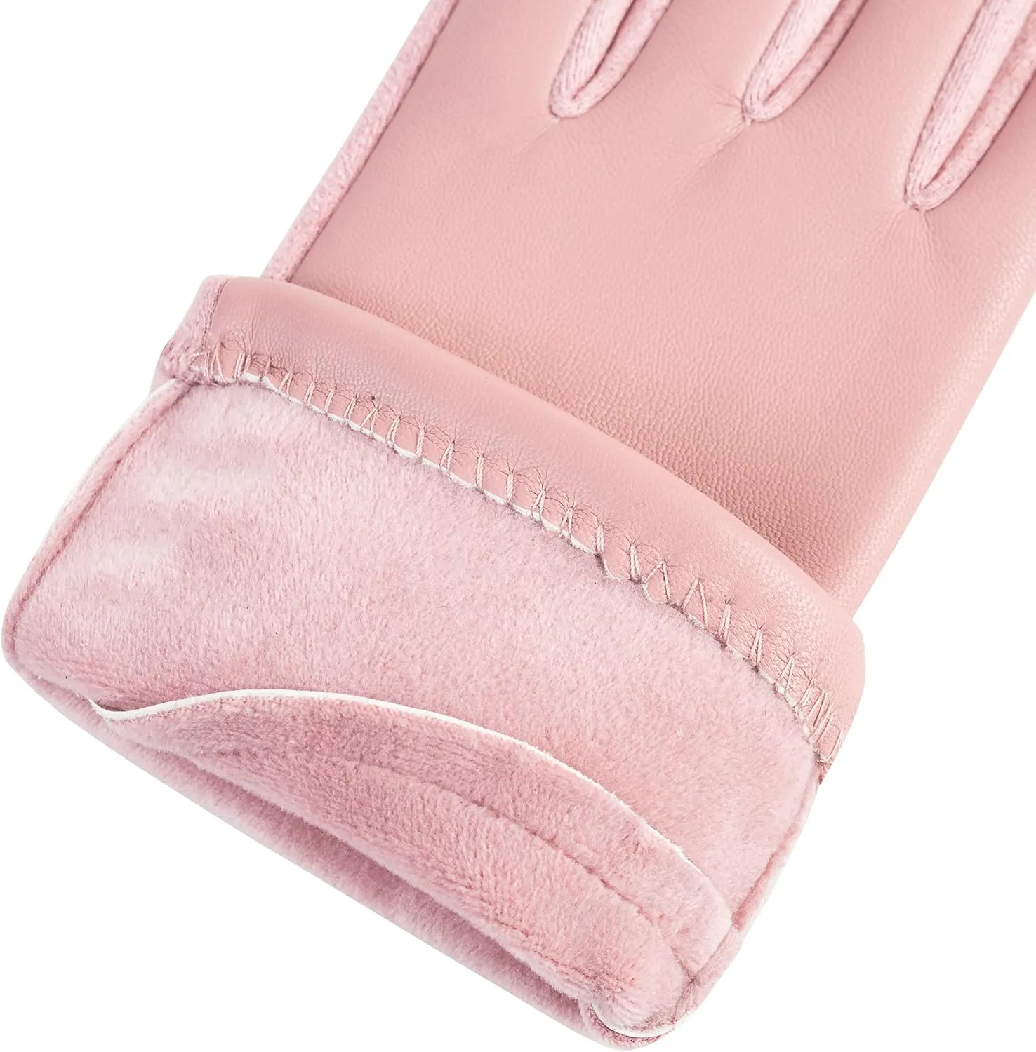 Womens Winter Leather Gloves Touch Screen Wool Lined Windproof Warm Suede Fashion Dress Gloves