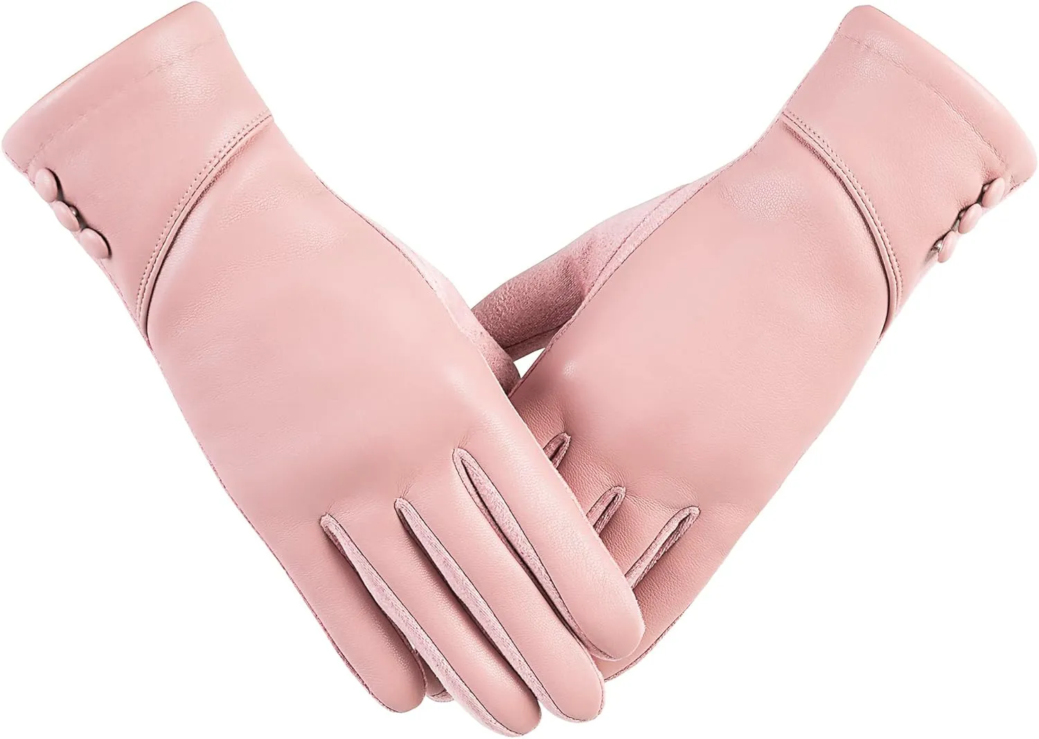 Womens Winter Leather Gloves Touch Screen Wool Lined Windproof Warm Suede Fashion Dress Gloves