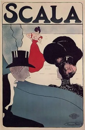 WONDERFULITEMS Scala Dance Show Theatre French Small Vintage Poster Canvas REPRO