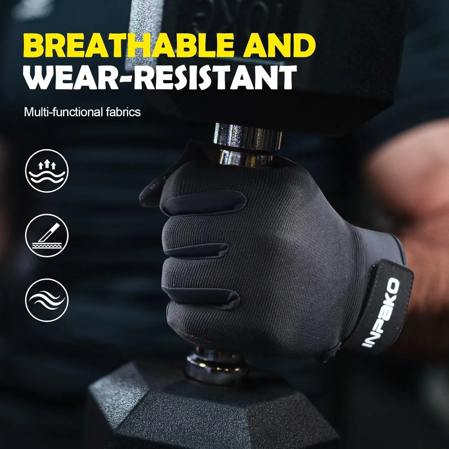 Workout Gloves for Men Women, Lightweight Full Palm Grip Padded Protection Gym Gloves for Weightlifting, Training