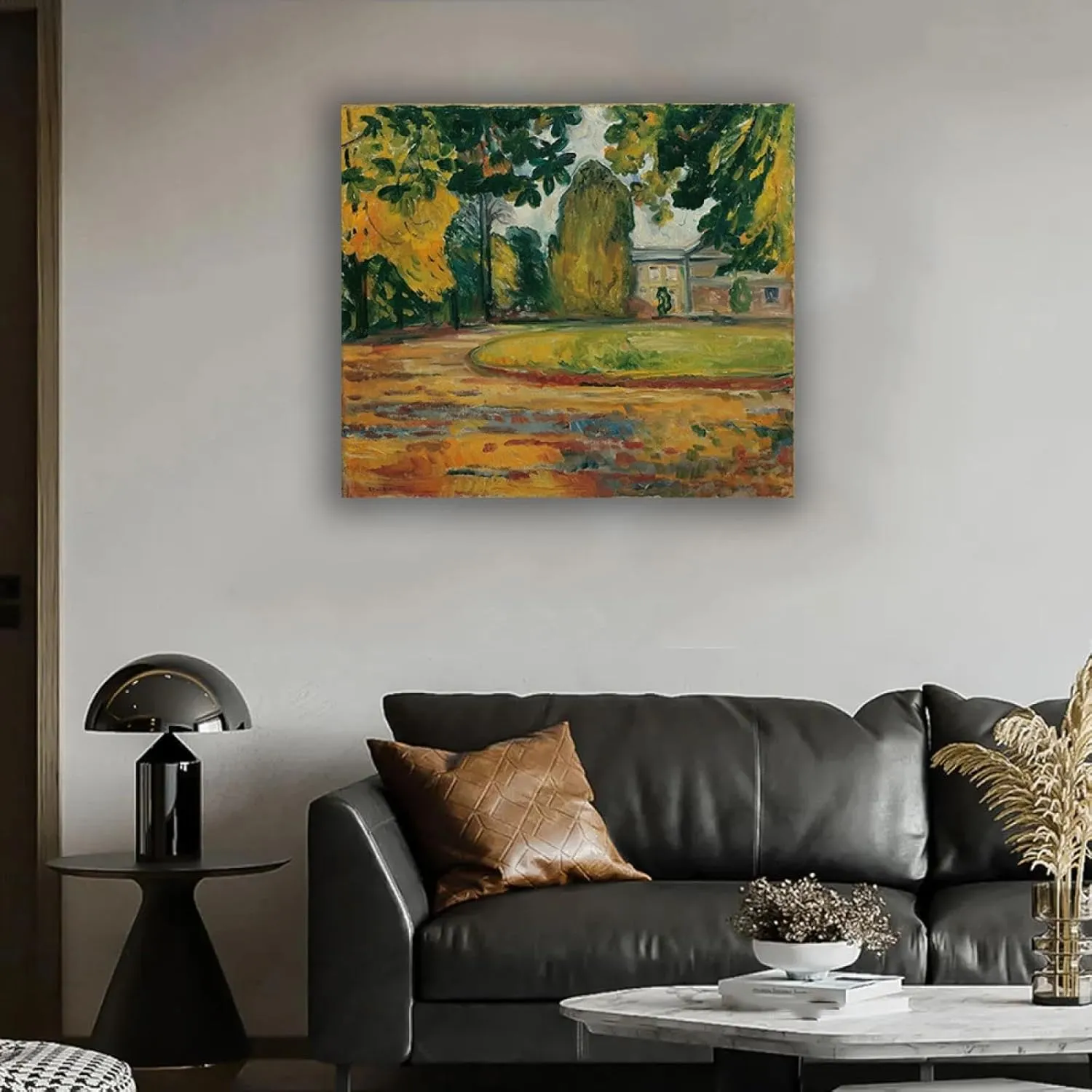 World Famous Paintings Park in Kösen Oil Painting Reproductions Canvas Print Retro Wall Art Artwork Picture for Home Office Wall Decor 80x96cm Framed