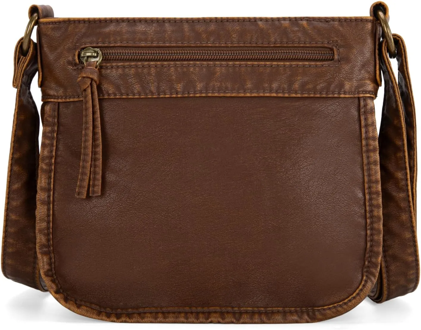 Wrangler Crossbody Bag for Women Small Soft Washed Leather Multi Pocket Shoulder Purses