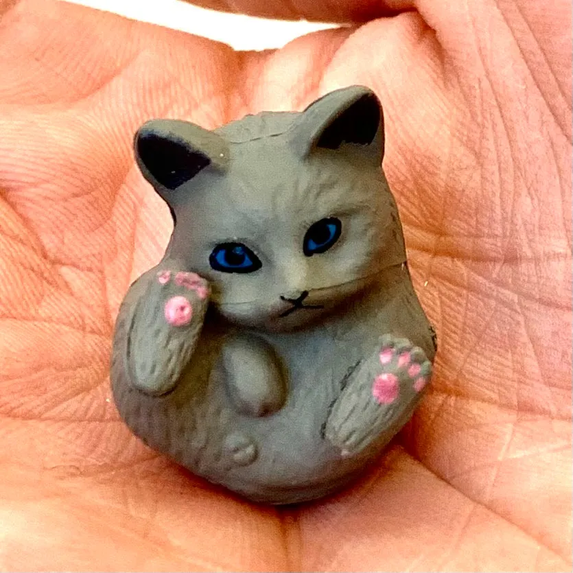 X 70893 CURLING CATS FIGURINES-DISCONTINUED