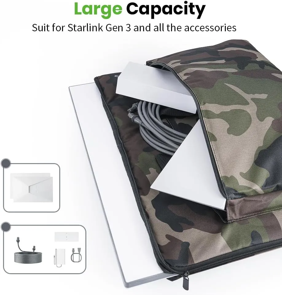 XTAR Starlink Gen 3 Satellite RV Carry Bag,Outdoor Travel Bag, Handbag for Starlink Dish and All Accessories (Camo)