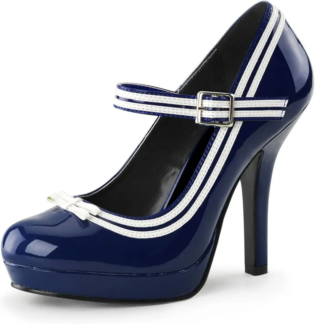 YDN Women Platform Round Toe Pumps Single Strap High Heel Mary Jane Office Formal Wear Dressy Shoes Size 4-15 US