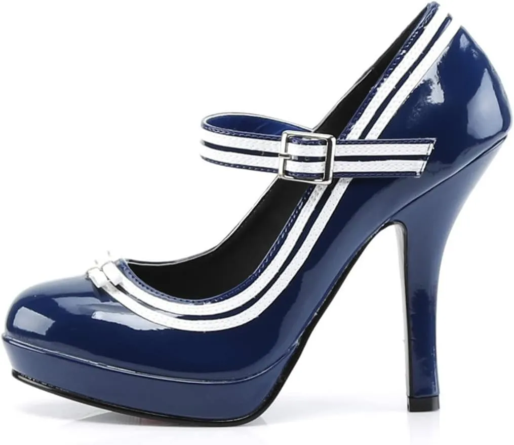 YDN Women Platform Round Toe Pumps Single Strap High Heel Mary Jane Office Formal Wear Dressy Shoes Size 4-15 US