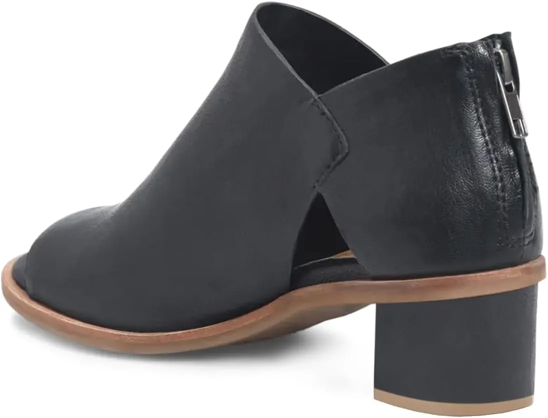 YDN Women's Peep Toe Booties Low Chunky Block Heels Back Zipper Sandal Ankle Boots Comfy Dress Daily Shoes Size 4-16 US
