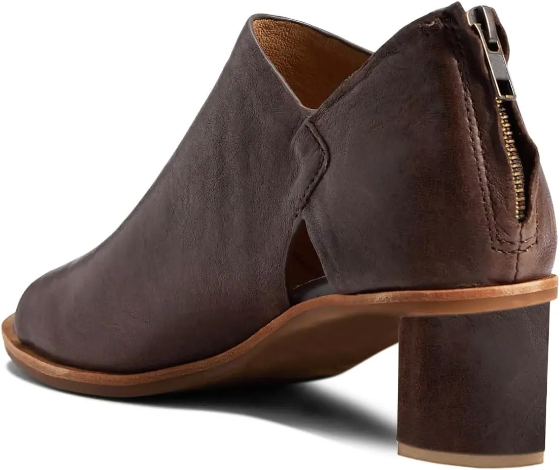 YDN Women's Peep Toe Booties Low Chunky Block Heels Back Zipper Sandal Ankle Boots Comfy Dress Daily Shoes Size 4-16 US