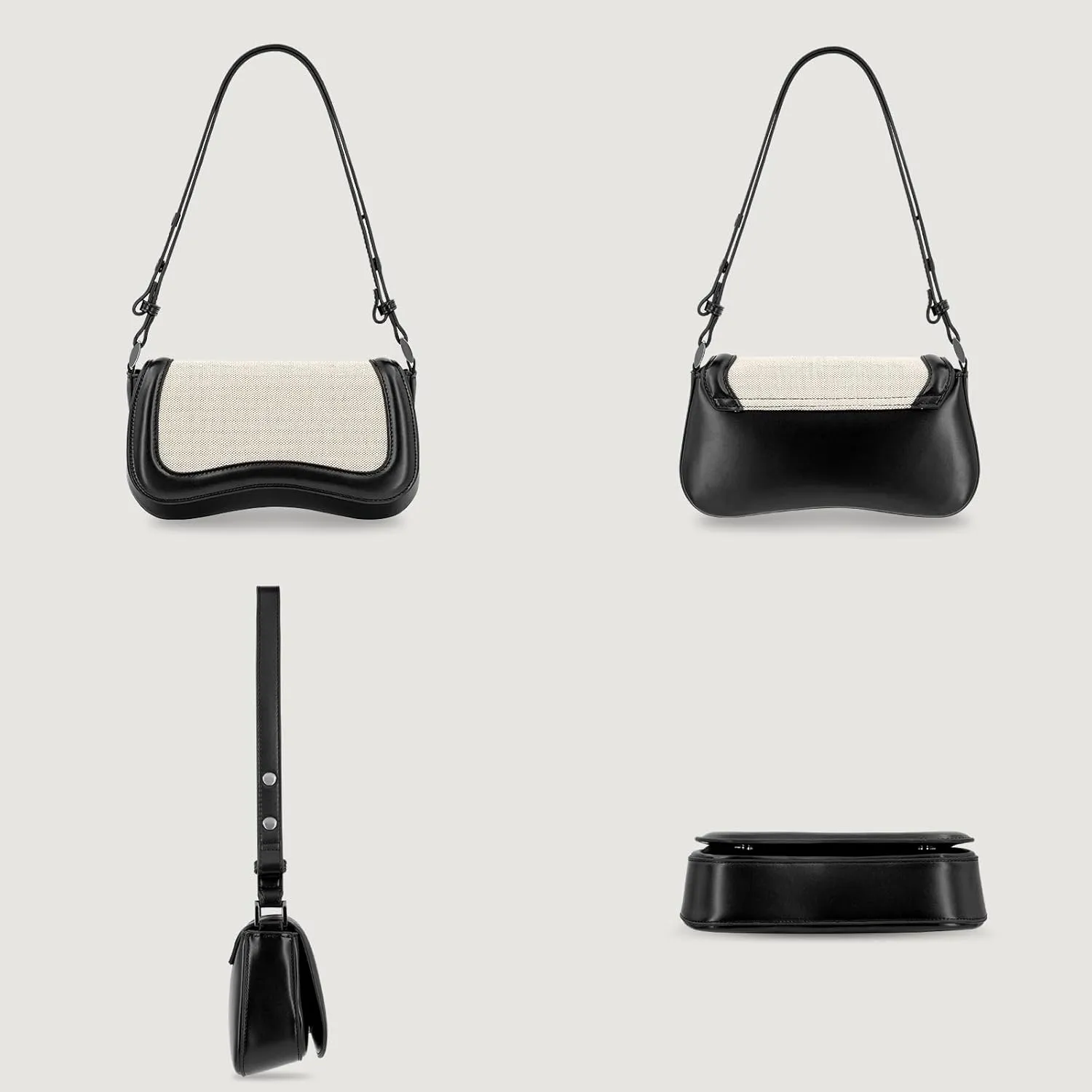YDSIII Shoulder Bag, Women's Vintage Vegan Leather Shoulder Purse with Adjustable Strap