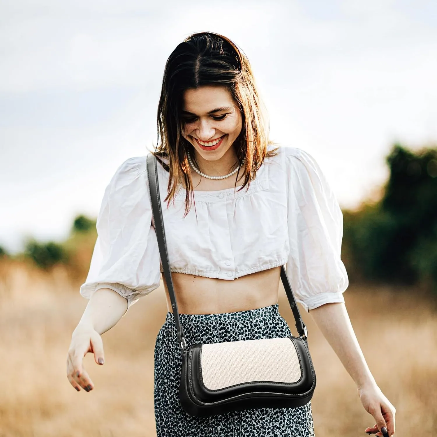 YDSIII Shoulder Bag, Women's Vintage Vegan Leather Shoulder Purse with Adjustable Strap