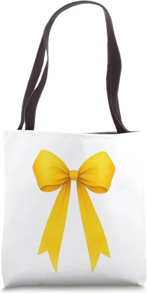 Yellow Ribbon Aesthetic Cute Girly Bow Tote Bag