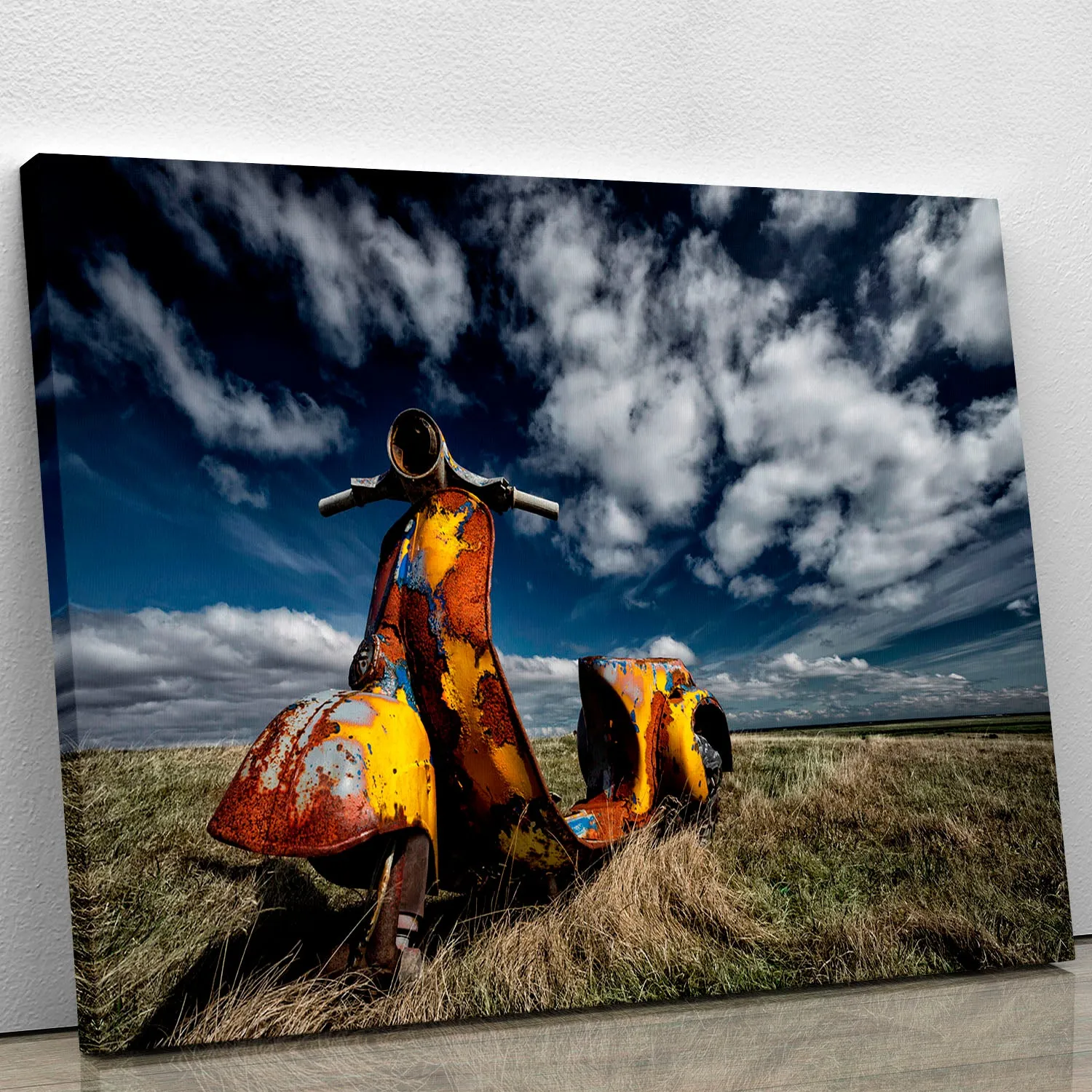 Yellow Scooter Canvas Print or Poster