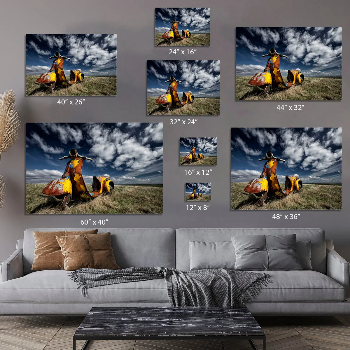 Yellow Scooter Canvas Print or Poster