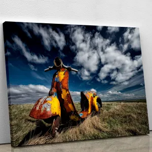 Yellow Scooter Canvas Print or Poster