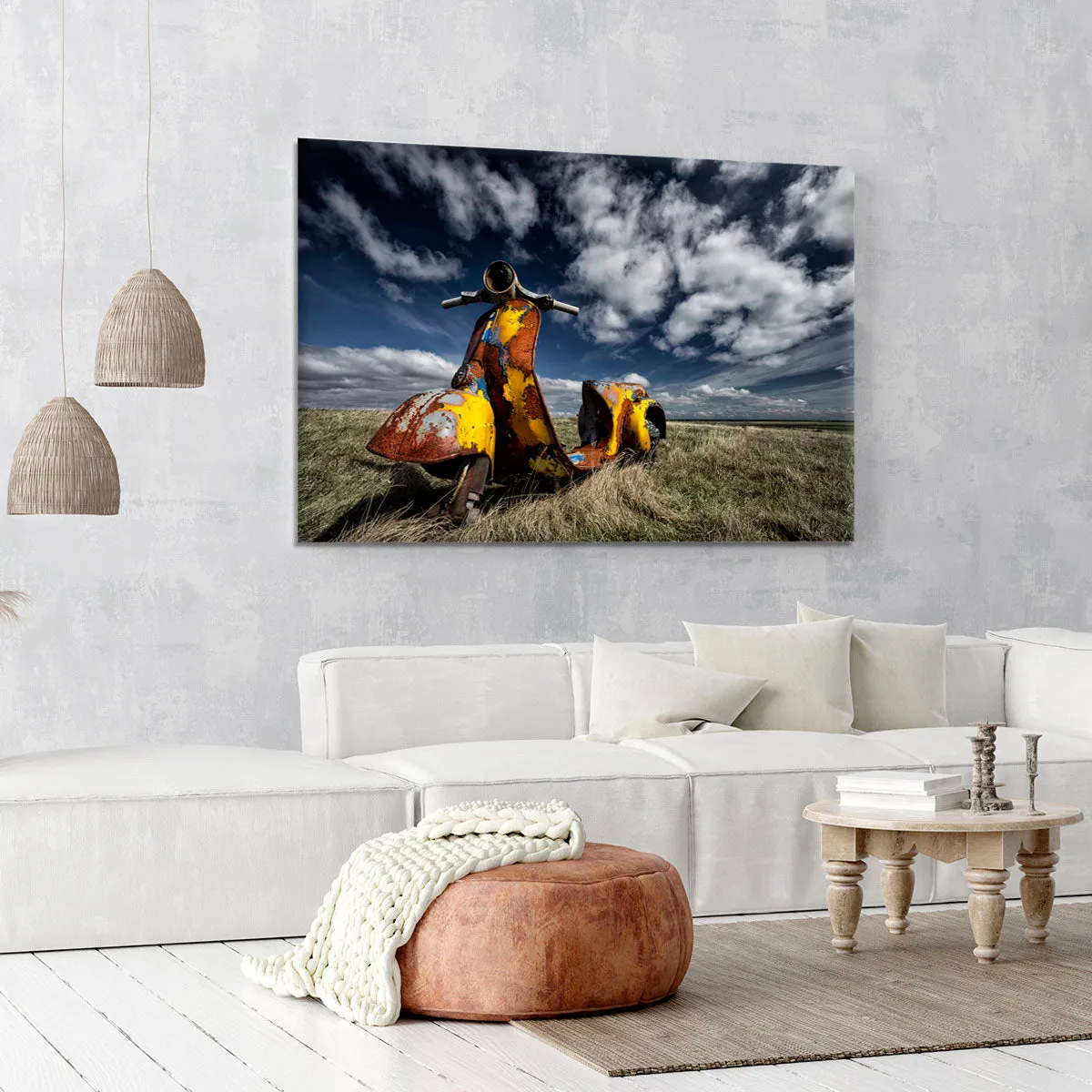 Yellow Scooter Canvas Print or Poster