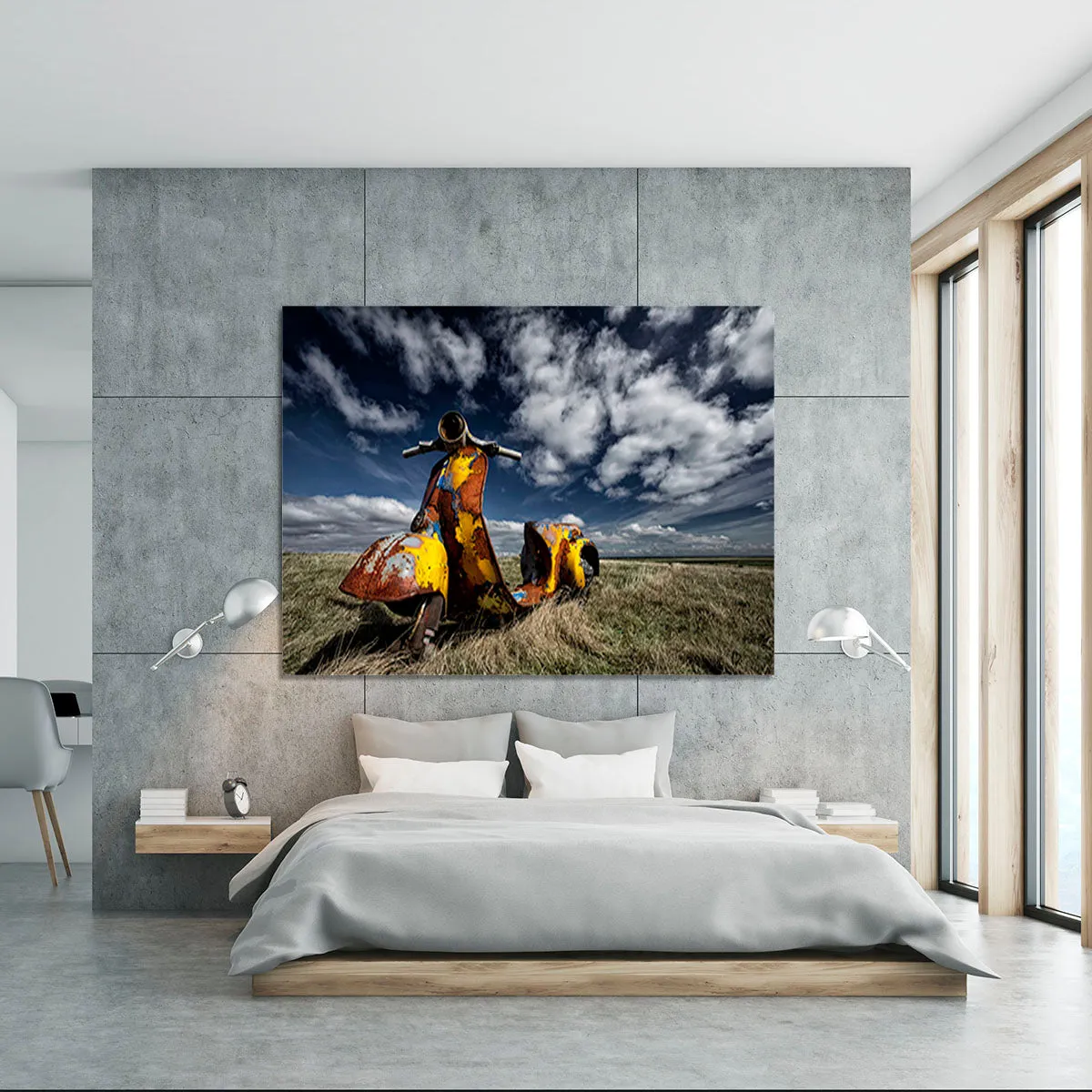 Yellow Scooter Canvas Print or Poster